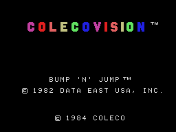Bump 'n' Jump title screen for Colecovision